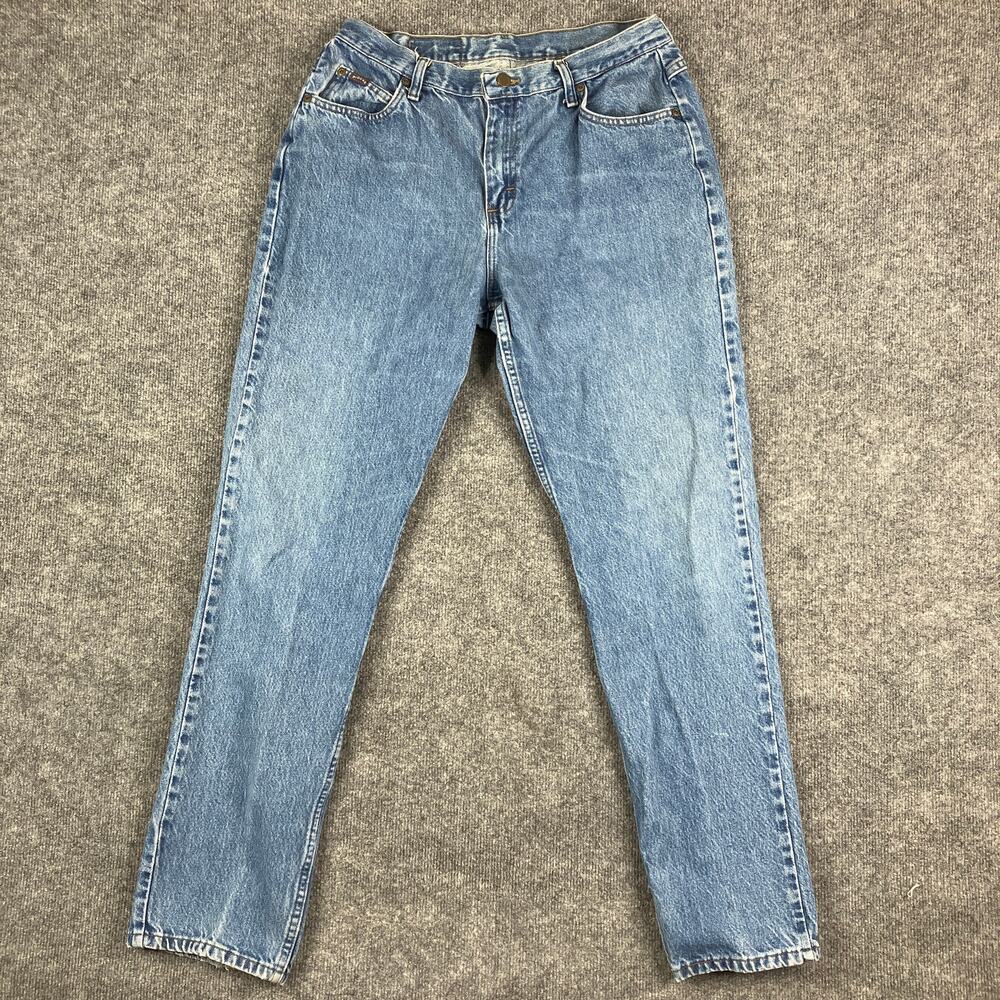 Riders Jeans Womens Size 14 L Blue Cotton High Waisted Straight Leg Denim Pants